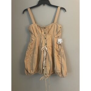 Free People Taste Of Sunlight Tunic Utility babydoll Bubble Hem Boho Small